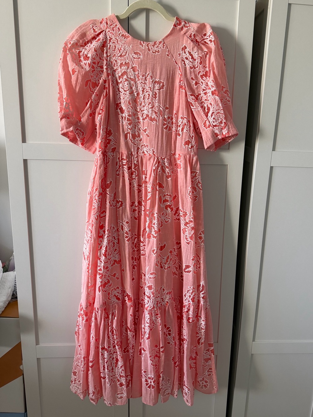 Ted Baker Pink Floral Puff-Sleeve Maxi Dress